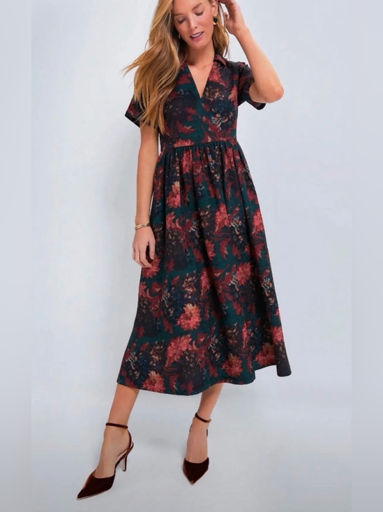 Tuckernuck Dresses & Skirts - Tuckernuck Persimmon Floral Jacquard Adelaide Midi Dress XL NWT